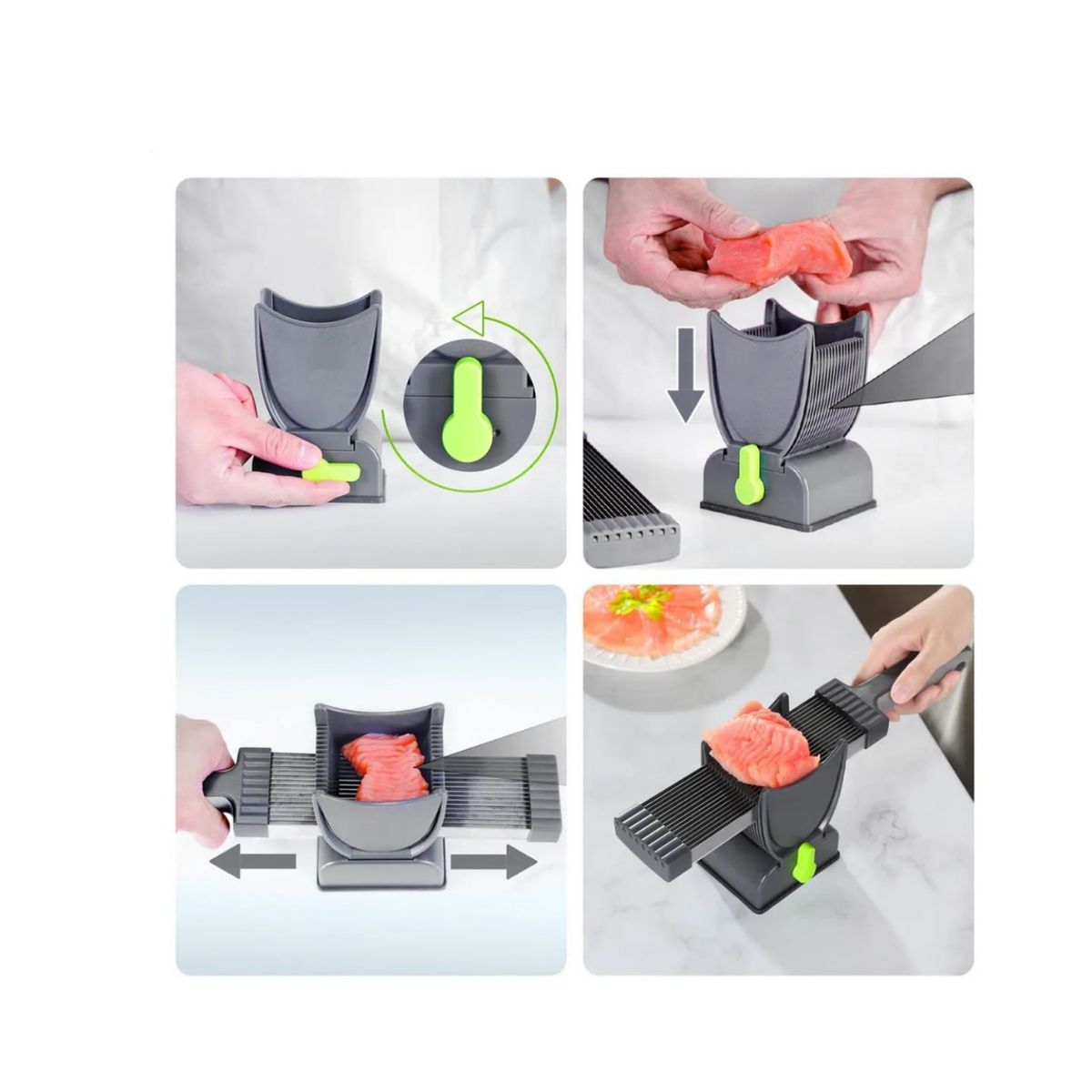 GENERICO - Cortadora Manual De Carne Fresca Rebanar Acero Inoxidable