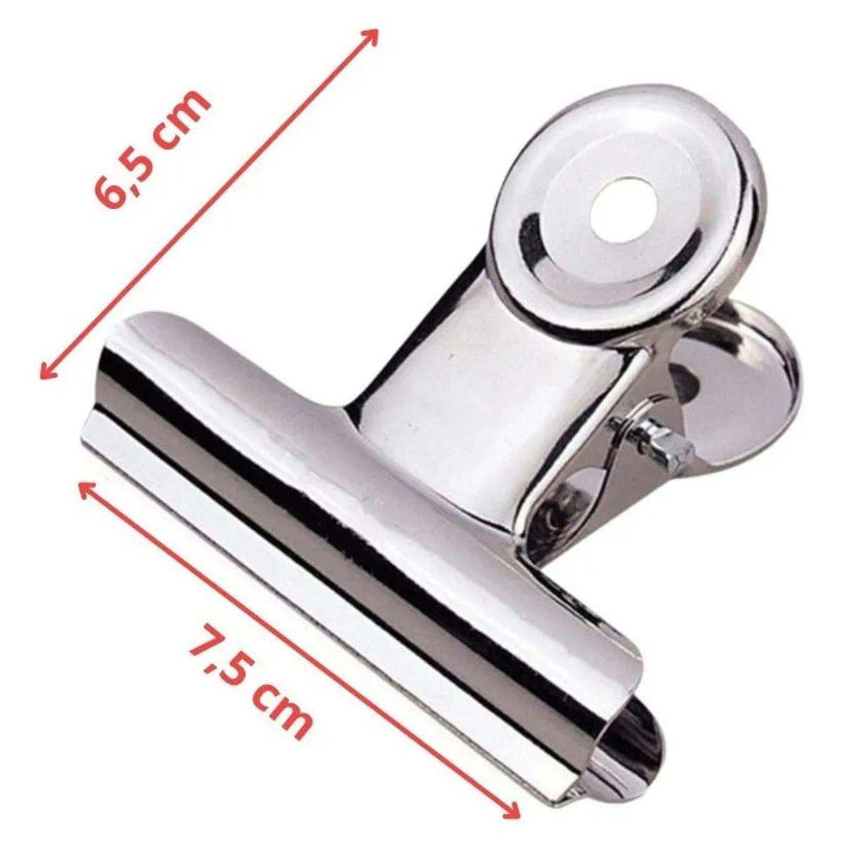 GENERICO - Pinzas Aprieta Papel Binder Clip De Acero Cromado 7.5 cm
