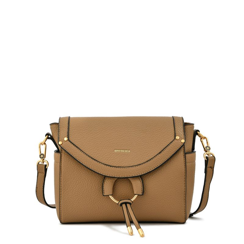 AMPHORA - Cartera bandolera mediana estambul beige oscuro