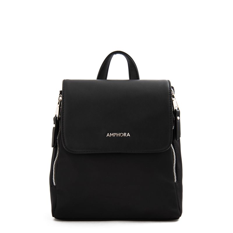 AMPHORA - Mini Mochila con tapa neferet Negro especial