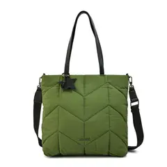 AMPHORA - Cartera dos asas shopping grande novak verde oliva