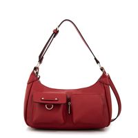 Cartera corte oval solene mediana rojo oscuro