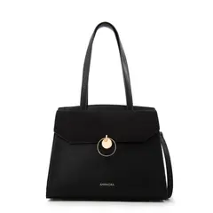 AMPHORA - Cartera Dos Asas con tapa pequeña mediana maggie negro