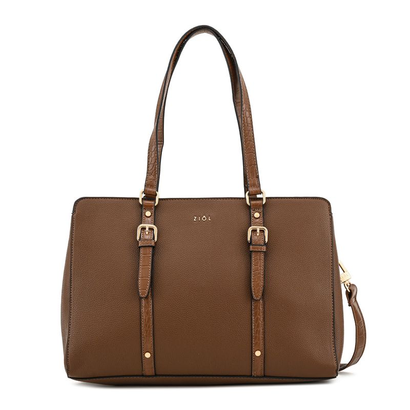 ZIOL - Cartera dos asas porta notebook grande dominica café