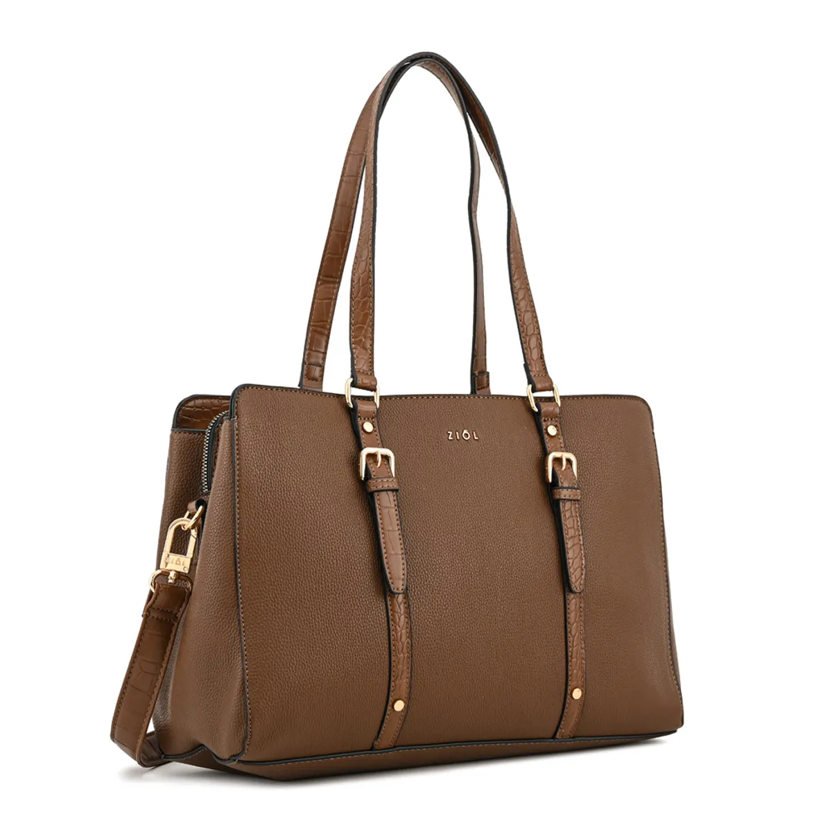 ZIOL - Cartera tote porta notebook dominica grande café