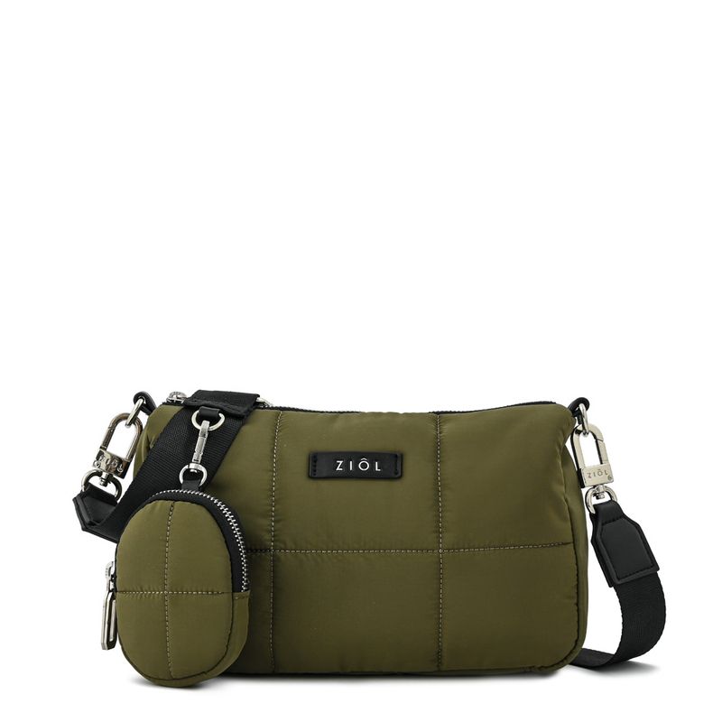 ZIOL - Cartera bandolera mediana nacha verde oliva