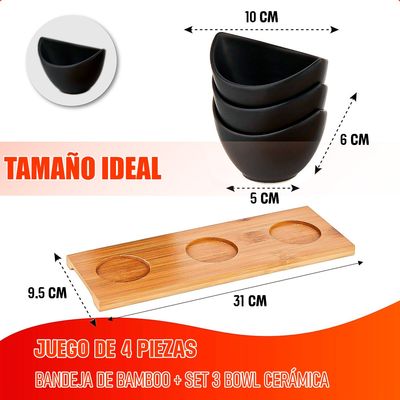 Imagen 2 del producto Bowl De Caramica Cuencos Aperitivo Set 3 Bowl Aperitivo