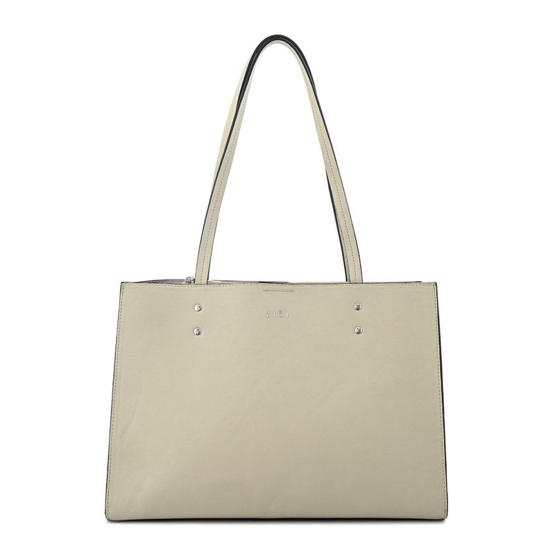 ZIOL - Cartera dos asas tres divisiones mediana harley blanco crudo