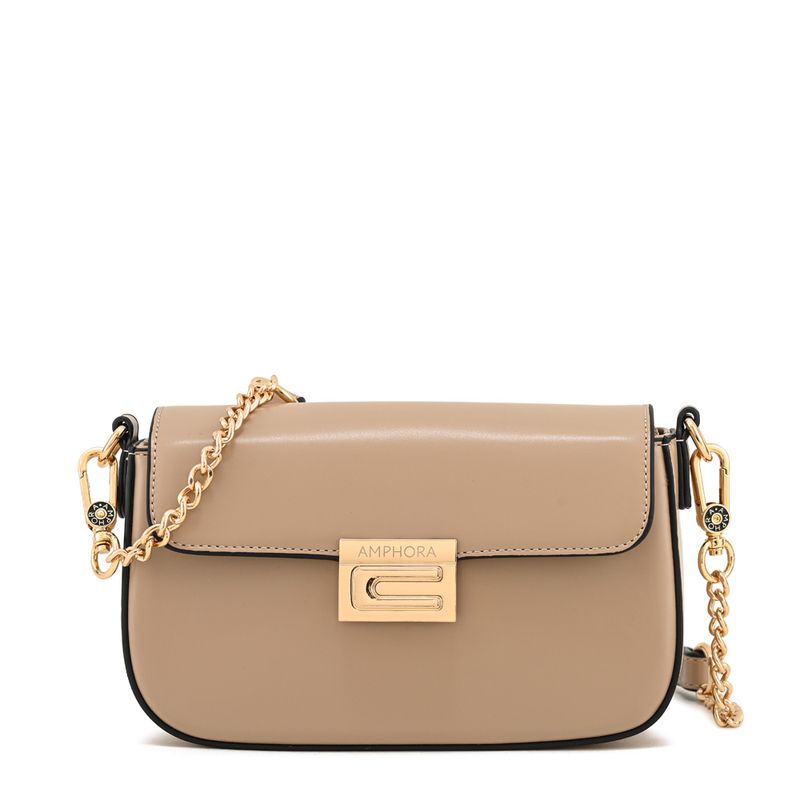 AMPHORA - Cartera Bandolera pequeña pequeña alba beige oscuro