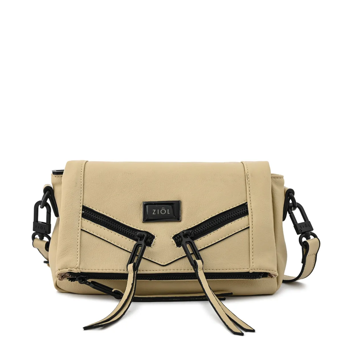 ZIOL - Cartera bandolera con tapa ema pequeña blanco crudo