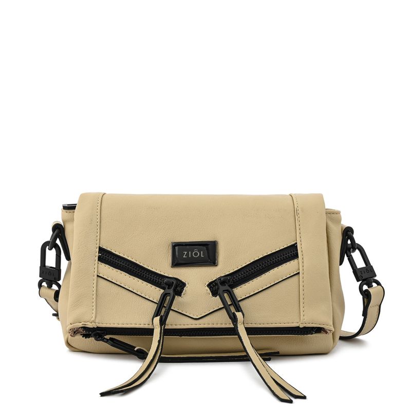 ZIOL - Cartera bandolera con tapa pequeña ema blanco crudo