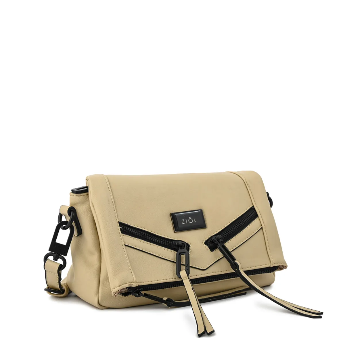 ZIOL - Cartera bandolera con tapa ema pequeña blanco crudo