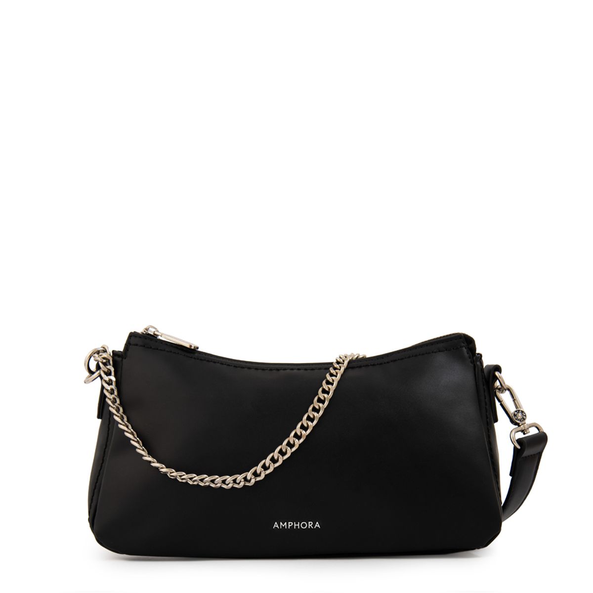 AMPHORA - Cartera corte oval bonnie mediana negro