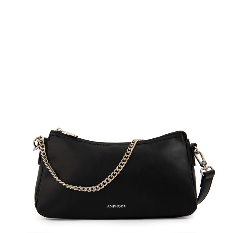 AMPHORA - Cartera Corte Oval mediana bonnie negro