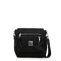 TRINUS - Cartera Bandolera con tapa mediana belina negro