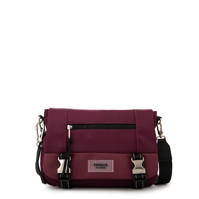 TRINUS - Cartera Bandolera mediana dania burdeo