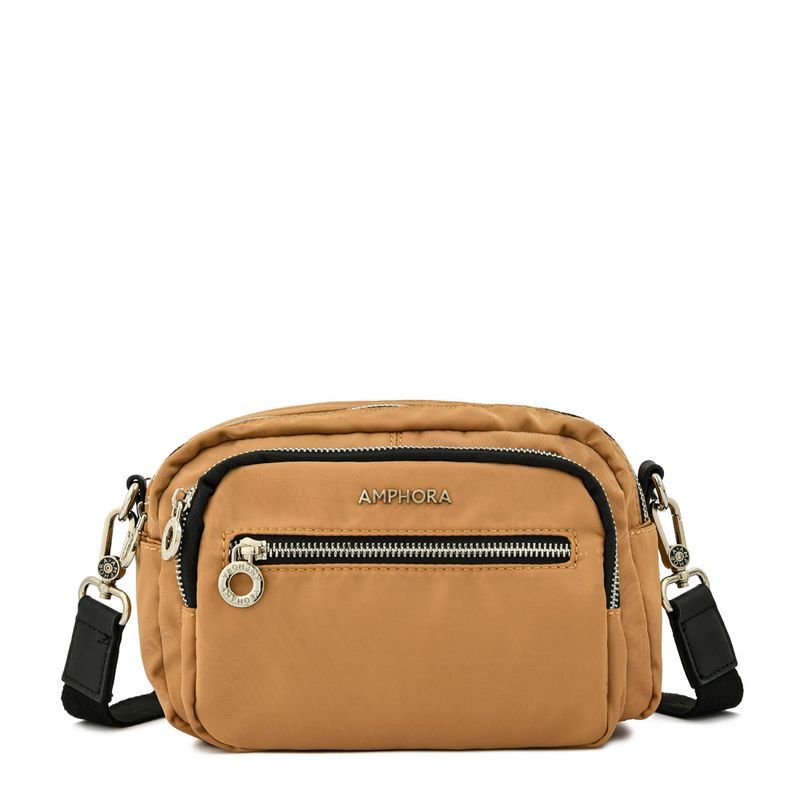 AMPHORA - Cartera bandolera pequeña moulin beige oscuro