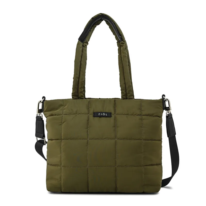 ZIOL - Cartera dos asas mediana nacha verde oliva