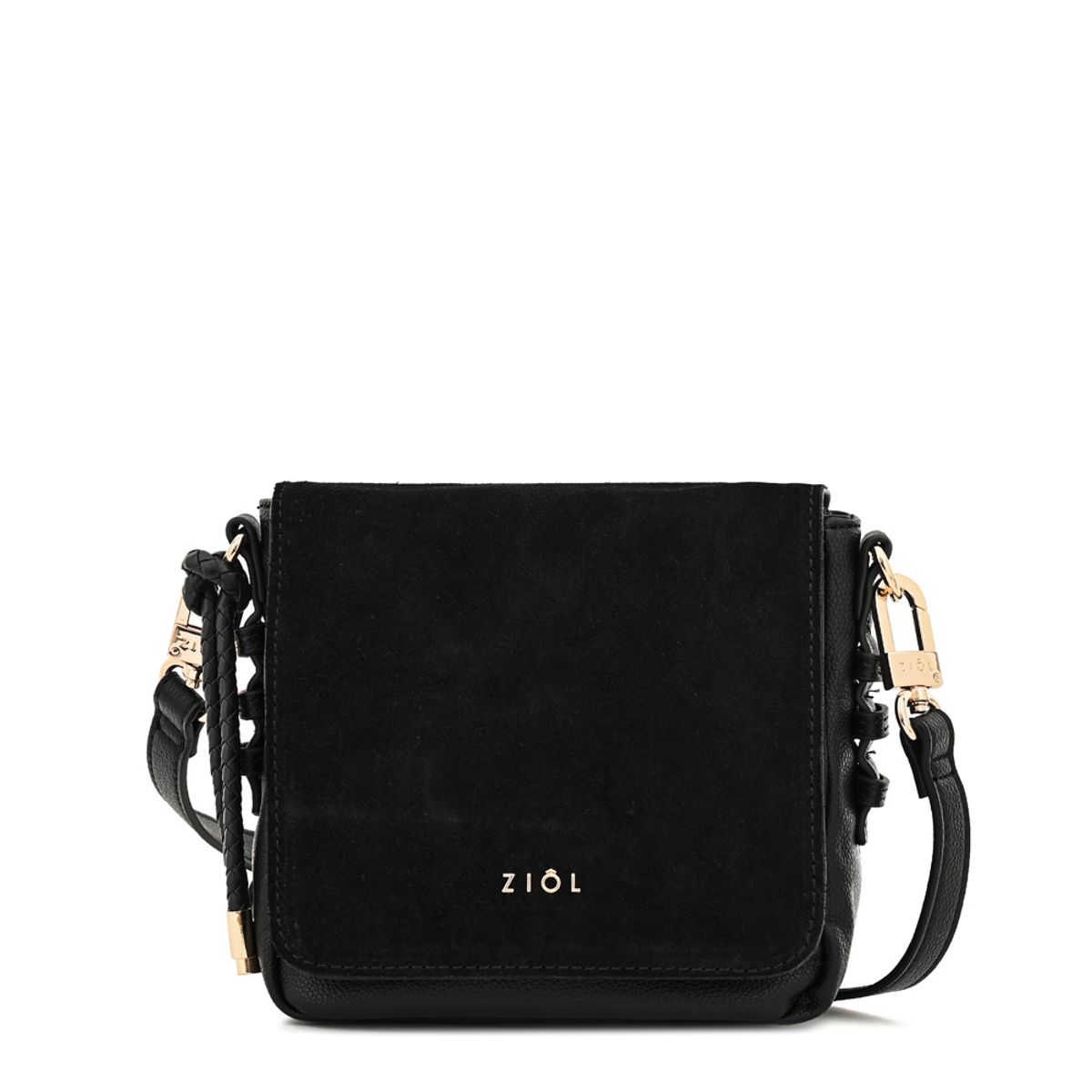 ZIOL - Cartera bandolera con tapa melchy pequeña negro especial