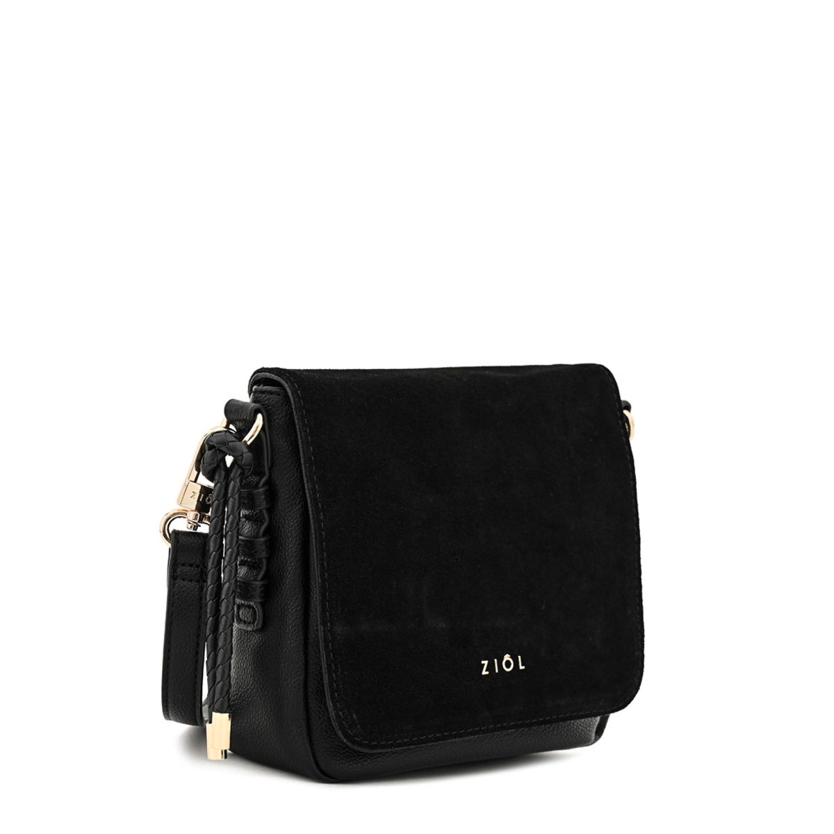 ZIOL - Cartera bandolera con tapa melchy pequeña negro especial