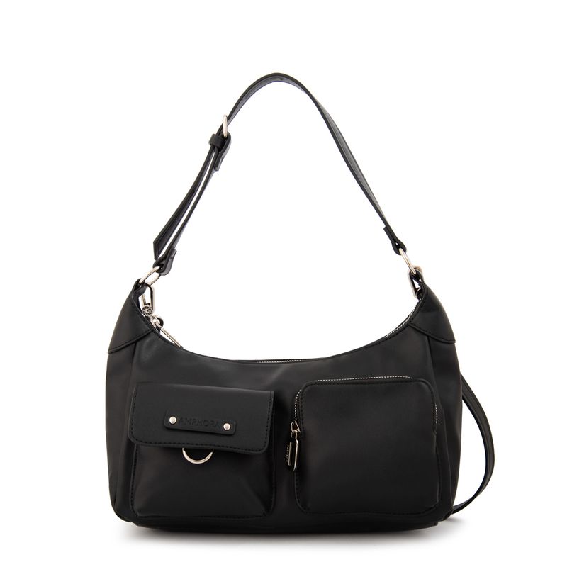 AMPHORA - Cartera Corte Oval mediana solene negro