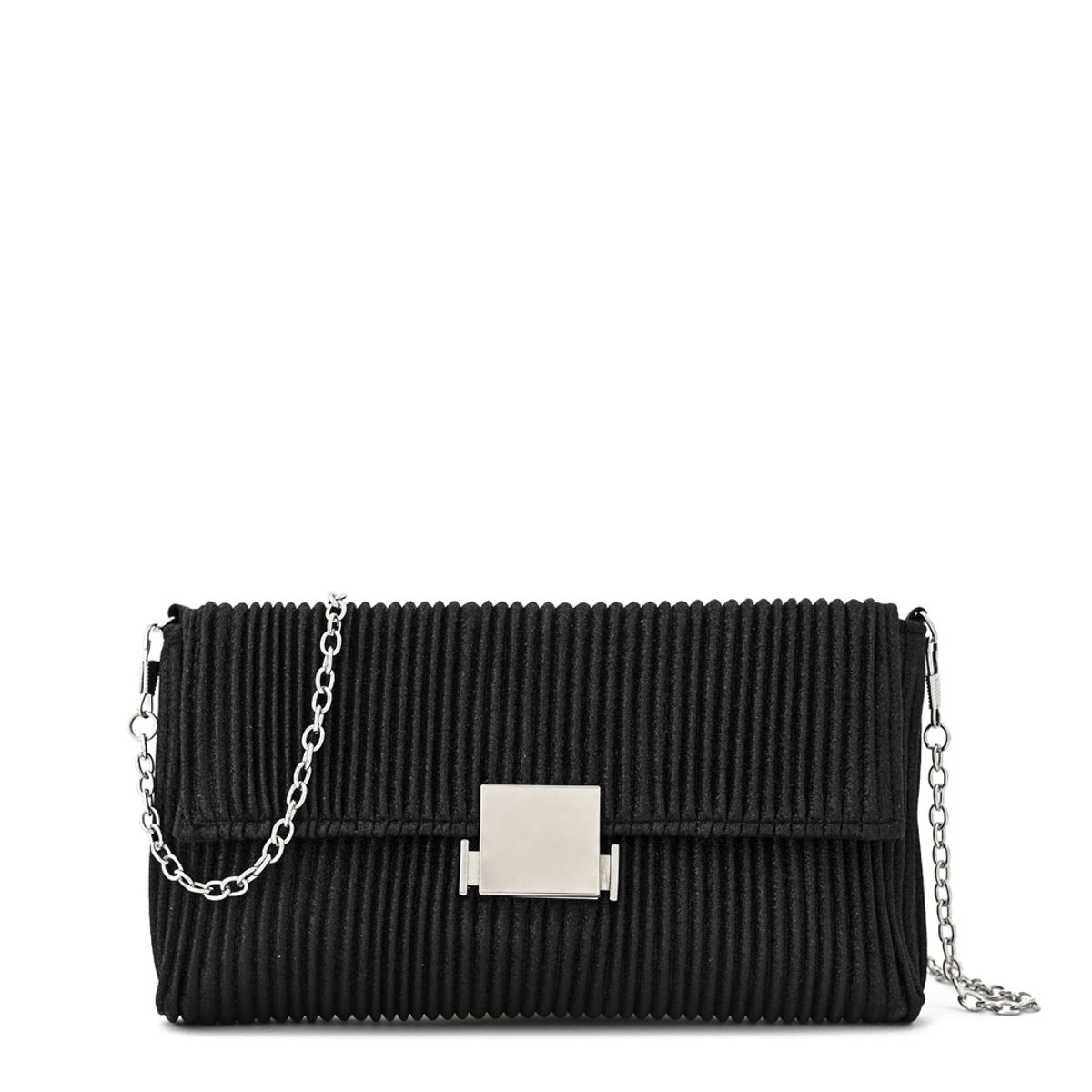 AMPHORA - Cartera fiesta con tapa davies pequeña plateado