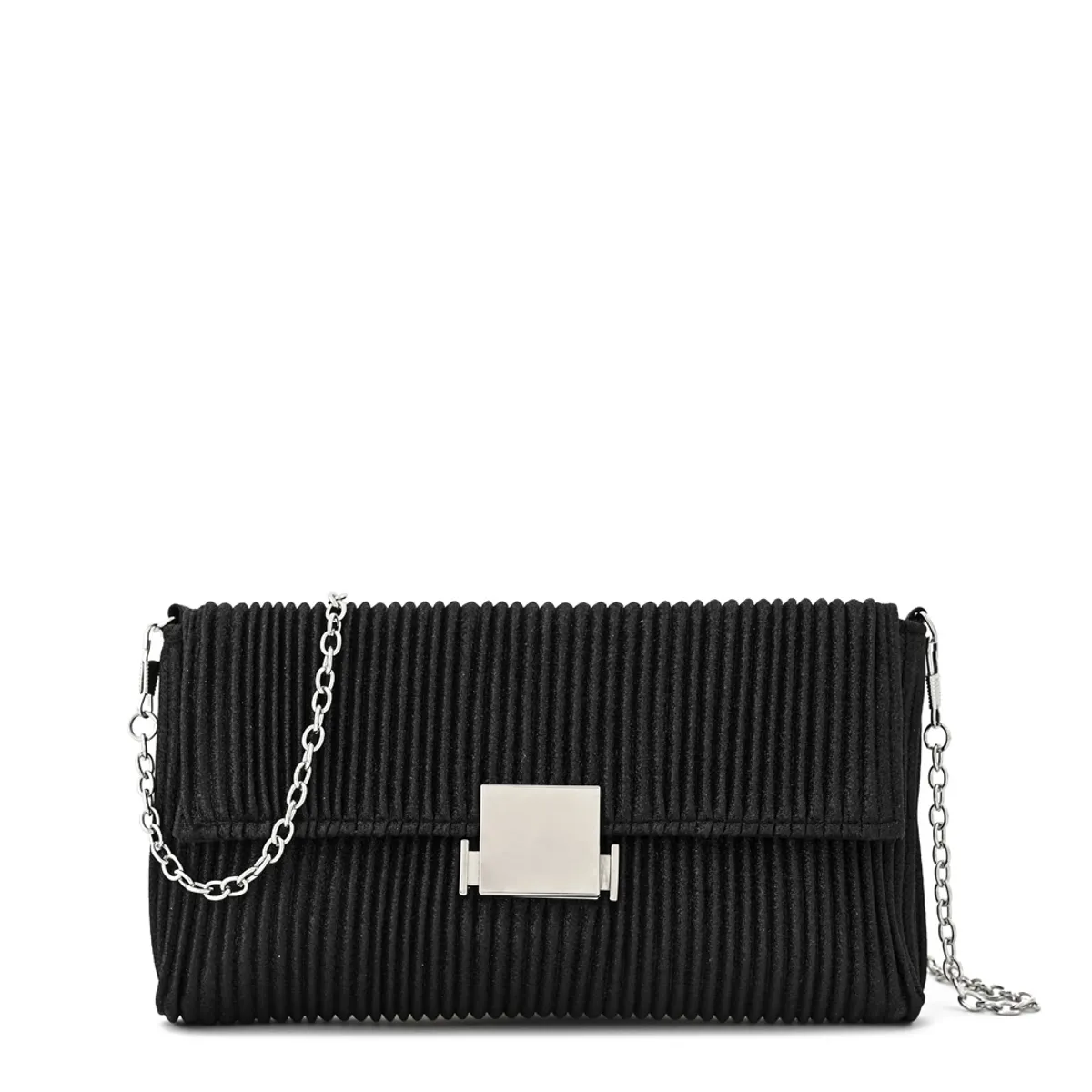 AMPHORA - Cartera fiesta con tapa davies pequeña plateado