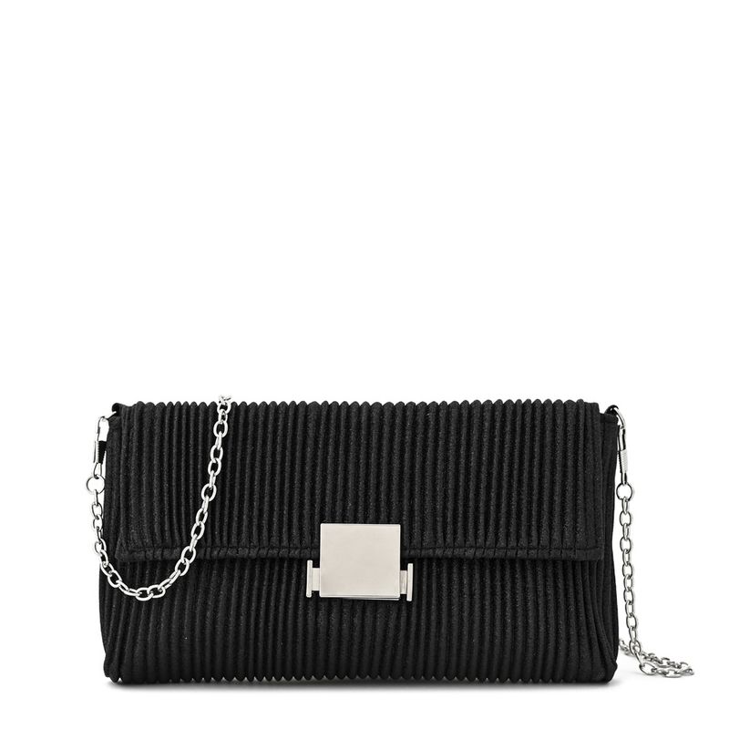 AMPHORA - Cartera fiesta con tapa davies plateado