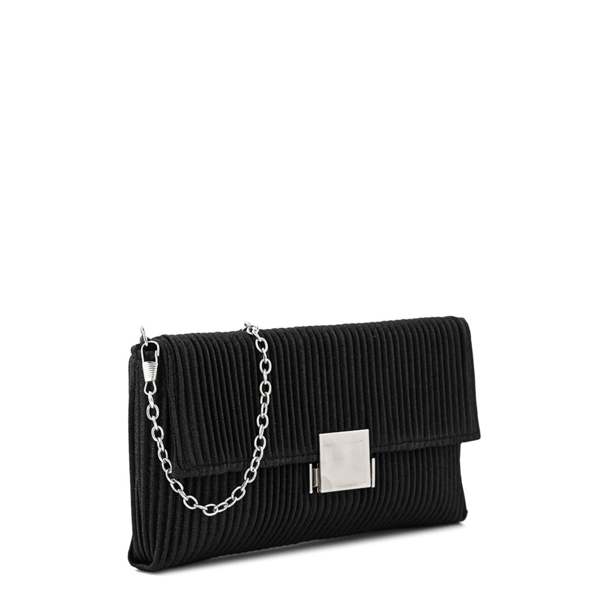 AMPHORA - Cartera fiesta con tapa davies pequeña plateado