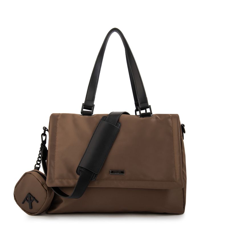 AMPHORA - Cartera Dos Asas porta notebook grande bogart taupe oscuro