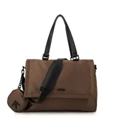 AMPHORA - Cartera Dos Asas porta notebook grande bogart taupe oscuro