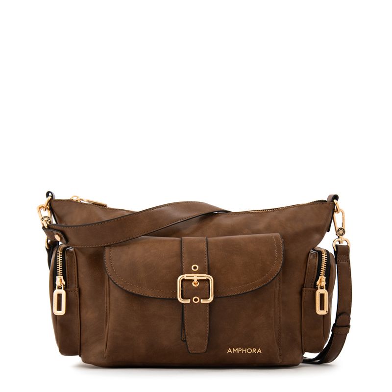 AMPHORA - Cartera Bandolera mediana krista café
