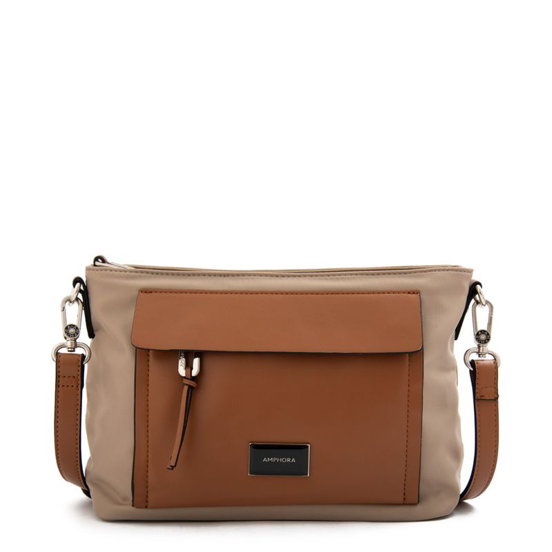AMPHORA - Cartera Bandolera mediana praga beige oscuro