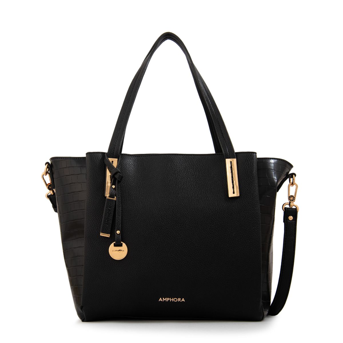 AMPHORA - Cartera tote tres divisiones finlandia negro especial