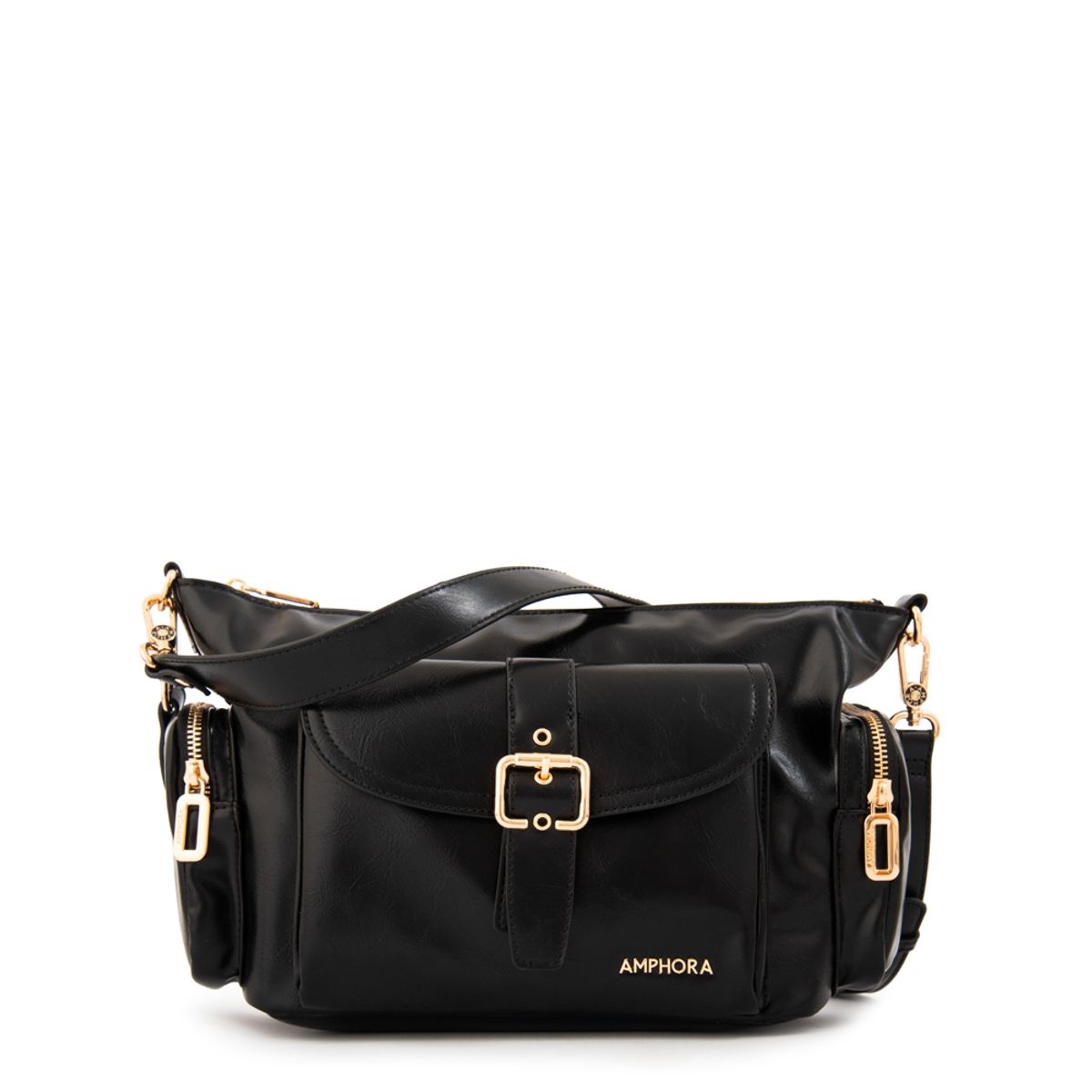 AMPHORA - Cartera bandolera krista mediana negro