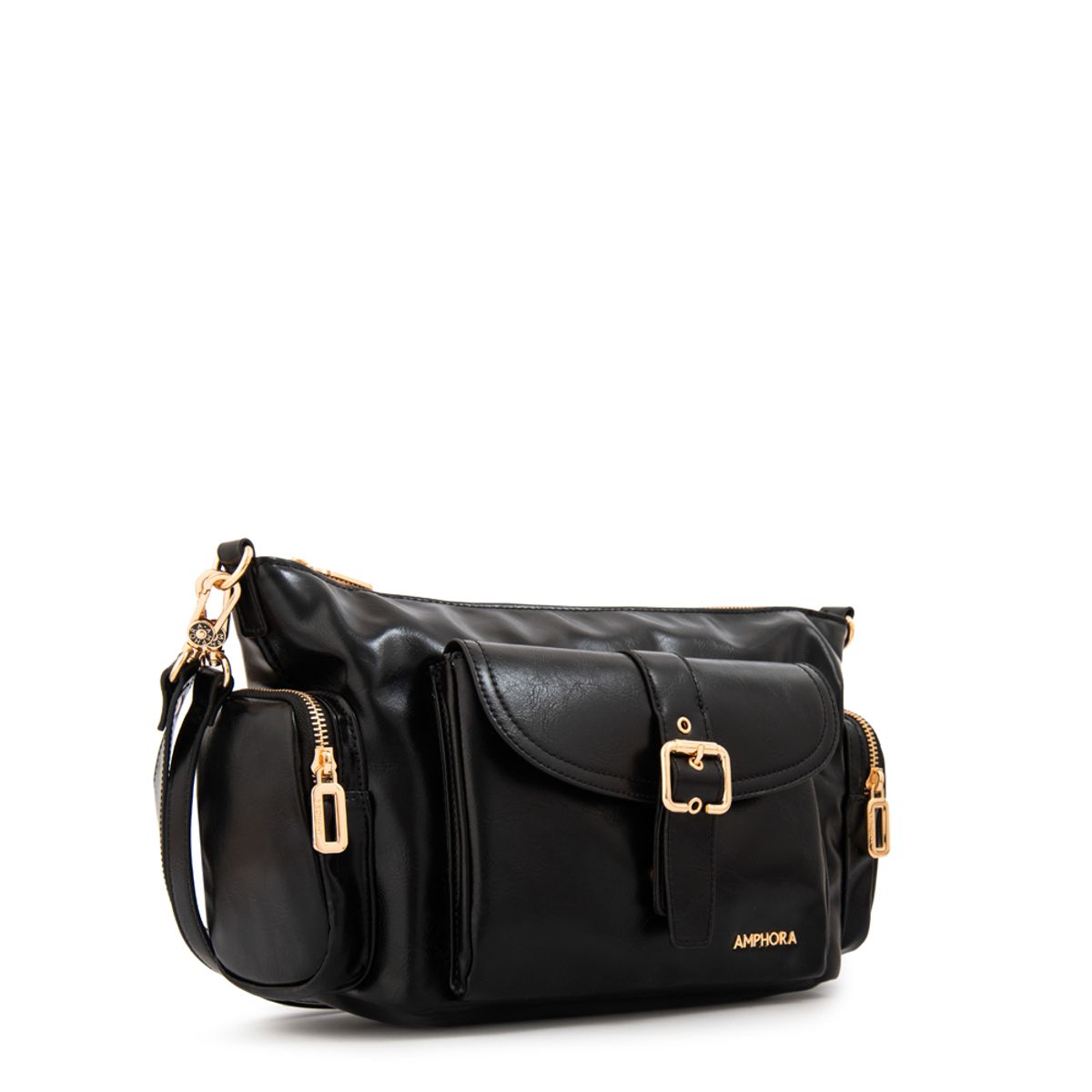 AMPHORA - Cartera bandolera krista mediana negro