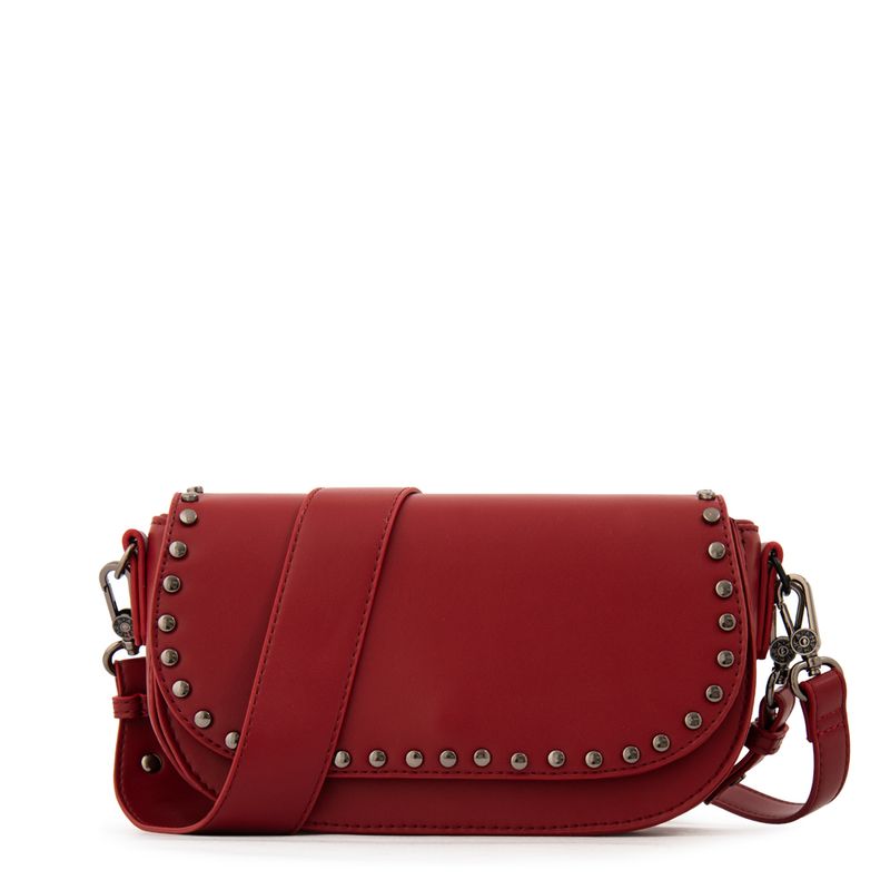 AMPHORA - Cartera Bandolera con tapa pequeña nicola rojo oscuro
