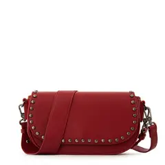 AMPHORA - Cartera Bandolera con tapa pequeña nicola rojo oscuro