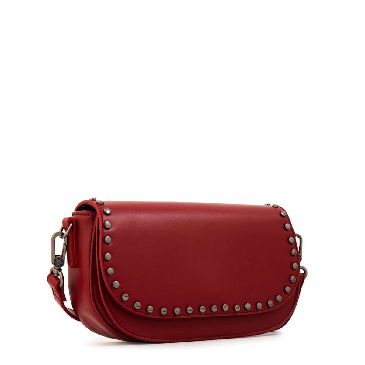 AMPHORA - Cartera bandolera con tapa nicola pequeña rojo oscuro