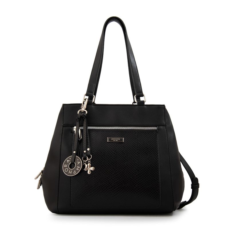 AMPHORA - Cartera Dos Asas tres divisiones london negro especial