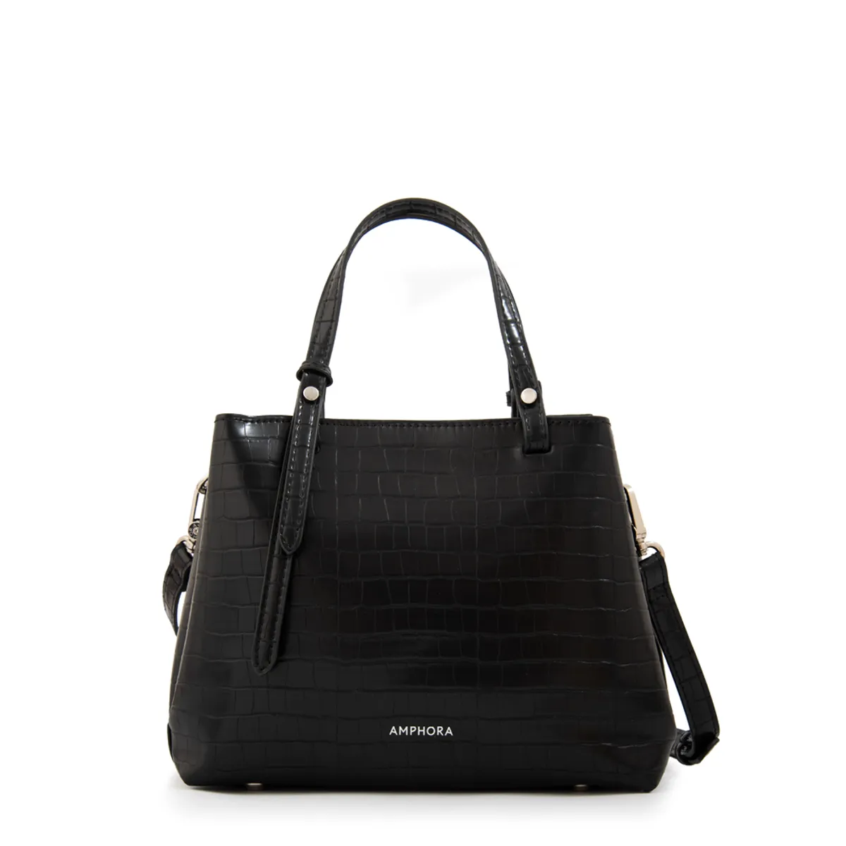 AMPHORA - Cartera tote tres divisiones moroni pequeña negro especial