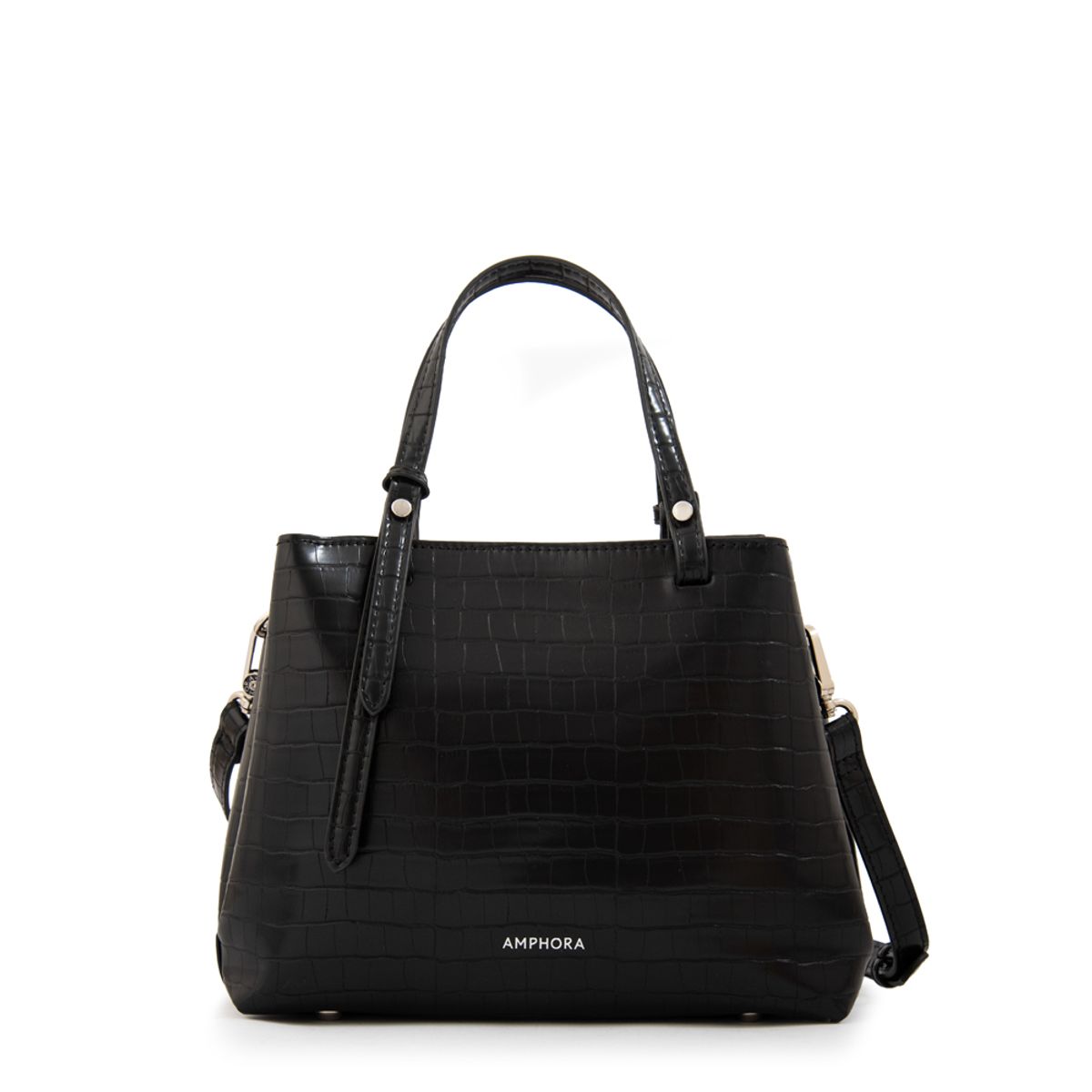 AMPHORA - Cartera tote tres divisiones moroni pequeña negro especial