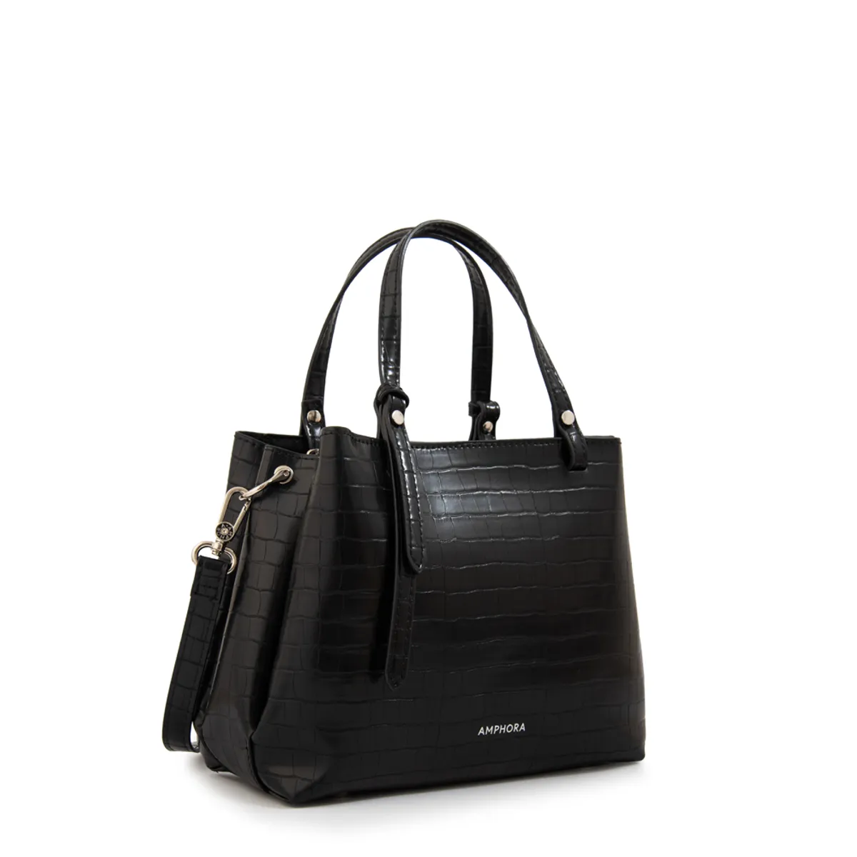 AMPHORA - Cartera tote tres divisiones moroni pequeña negro especial