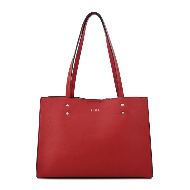 ZIOL - Cartera dos asas tres divisiones mediana harley rojo