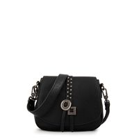 Cartera bandolera con tapa indonesia pequeña negro