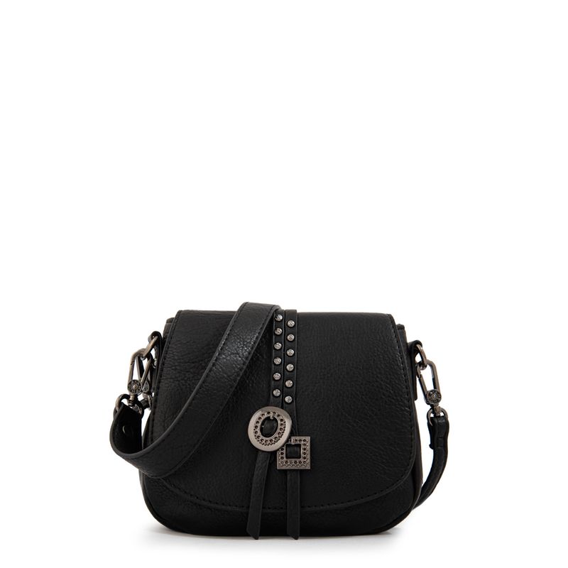 AMPHORA - Cartera Bandolera con tapa pequeña indonesia negro