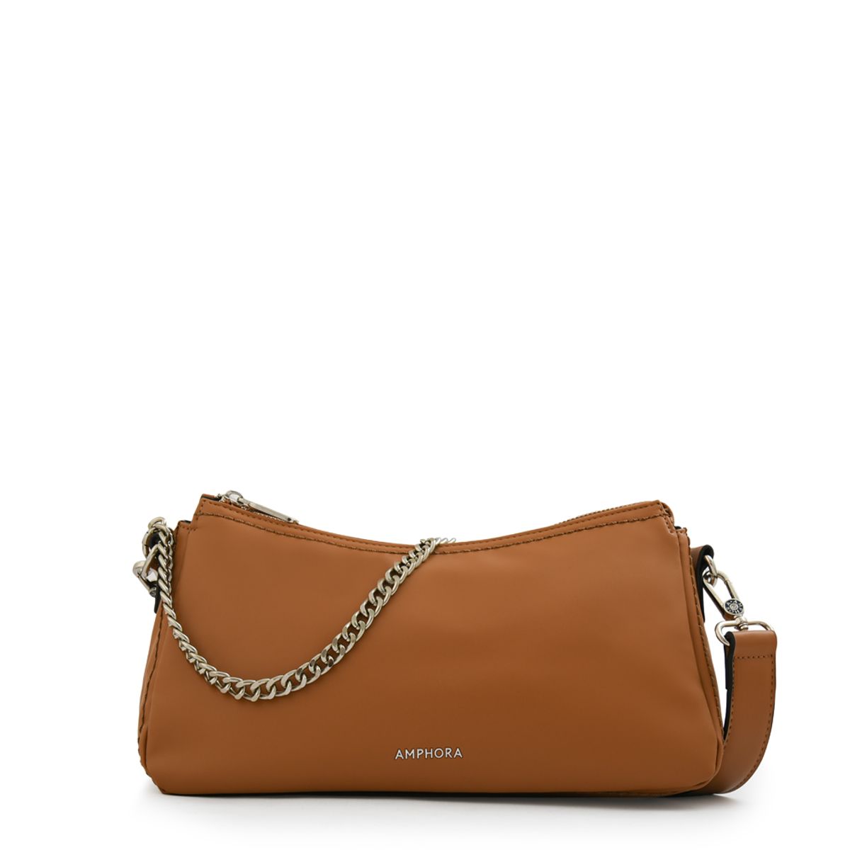 AMPHORA - Cartera corte oval bonnie mediana camel