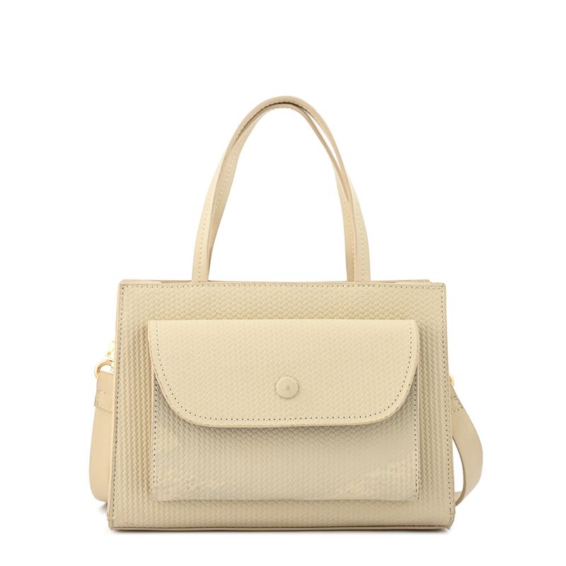 ZIOL - Cartera dos asas mediana jofi blanco crudo