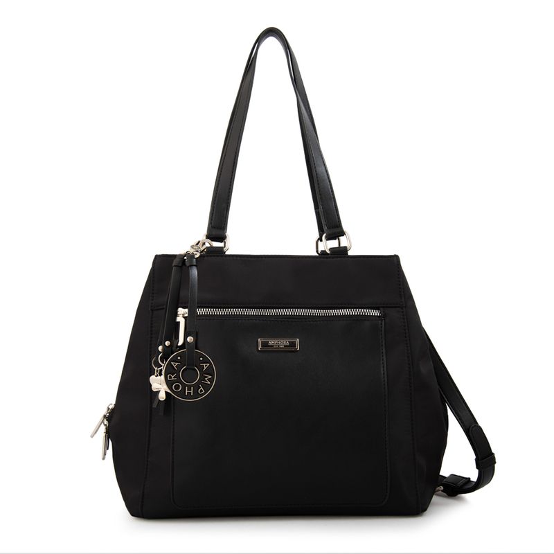 AMPHORA - Cartera Dos Asas tres divisiones grande london negro