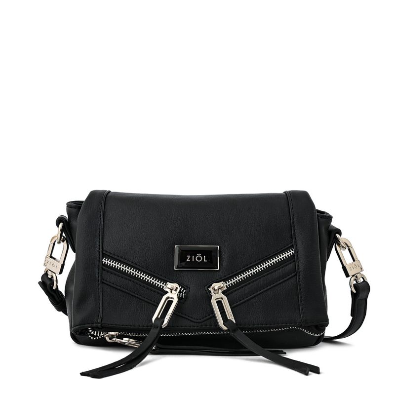 ZIOL - Cartera bandolera con tapa pequeña ema negro